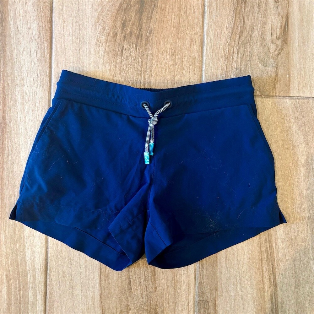 Athleta Girl Board Shorts Girls Size M (8-10) Navy Blue Drawstring Swim
